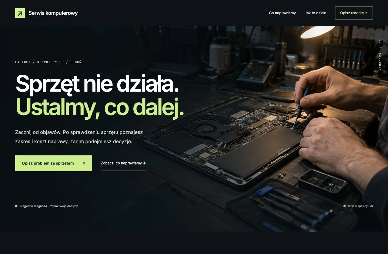Po: Serwis komputerowy, propozycja uporządkowanej strony