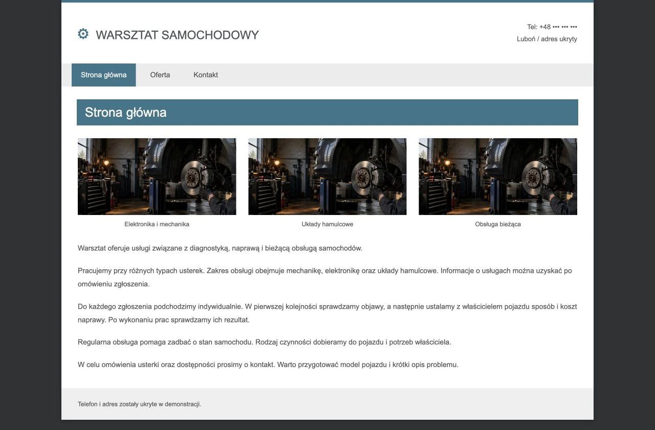 Przed: Warsztat samochodowy, odtworzony wcześniejszy układ